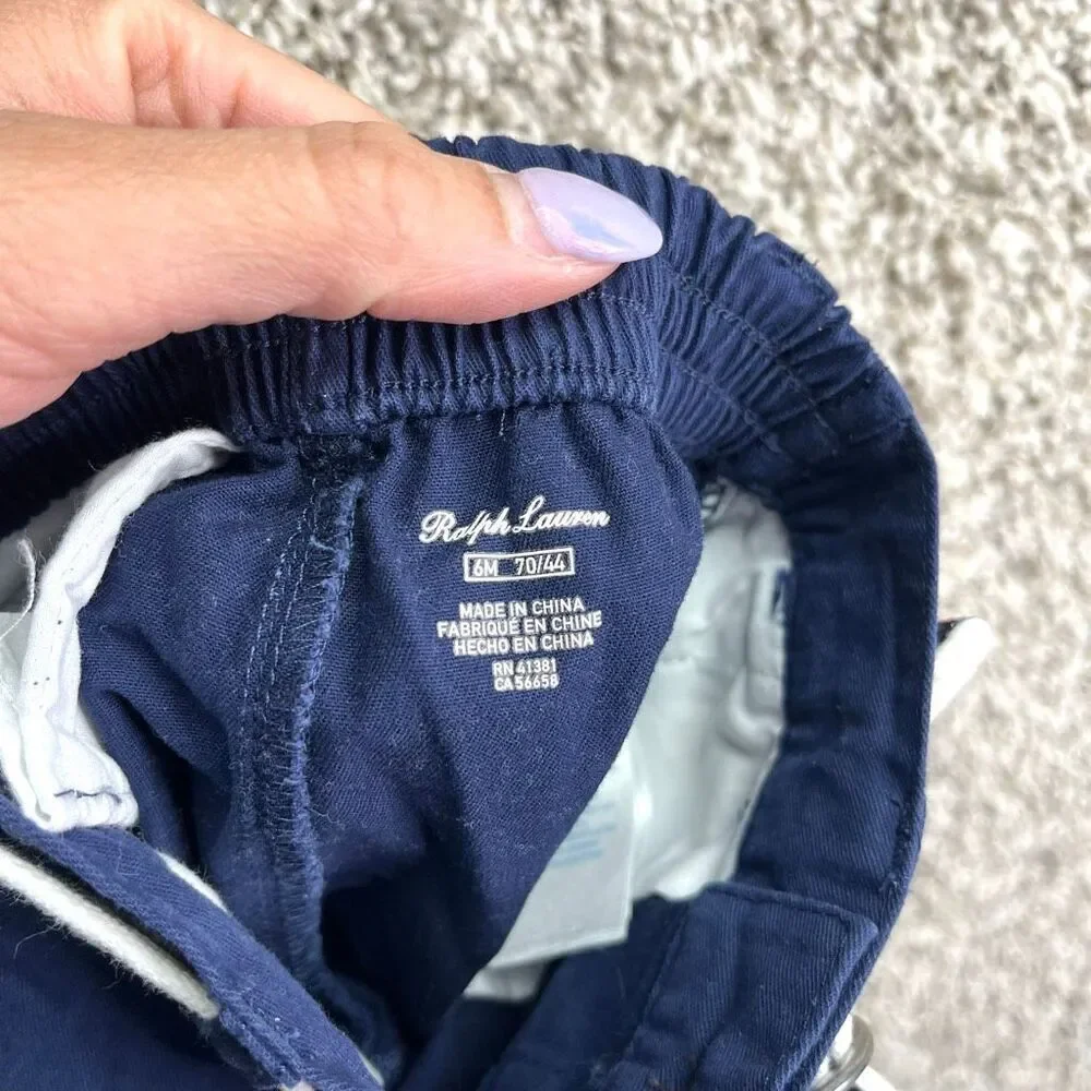 Ralph Lauren Pants Baby 6M Navy Blue‎ Pant with Belt